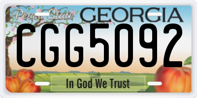 GA license plate CGG5092