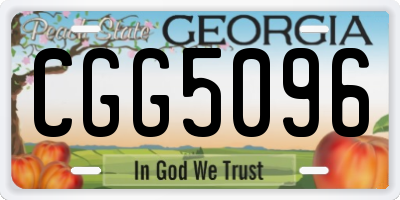 GA license plate CGG5096