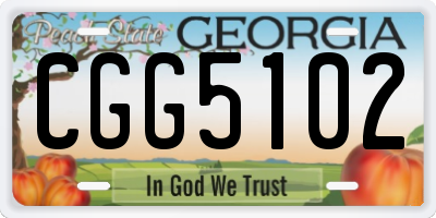 GA license plate CGG5102