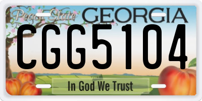 GA license plate CGG5104