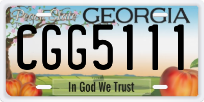 GA license plate CGG5111