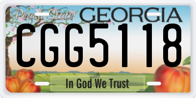 GA license plate CGG5118