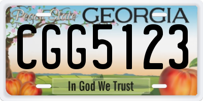 GA license plate CGG5123