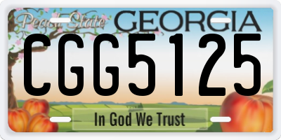 GA license plate CGG5125