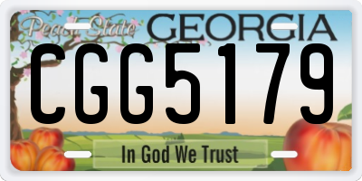 GA license plate CGG5179