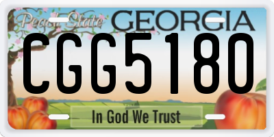 GA license plate CGG5180