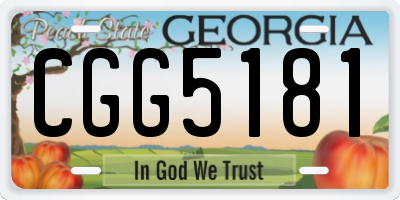GA license plate CGG5181
