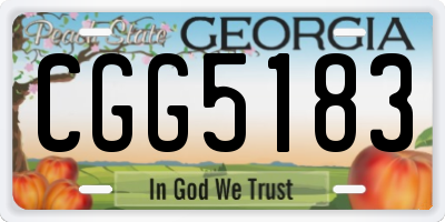 GA license plate CGG5183