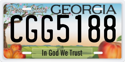 GA license plate CGG5188
