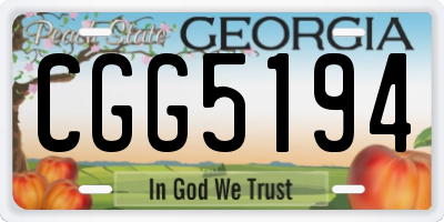 GA license plate CGG5194