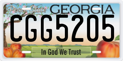 GA license plate CGG5205