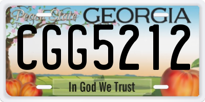 GA license plate CGG5212