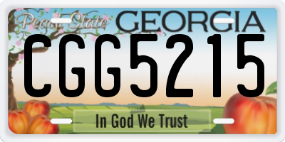 GA license plate CGG5215