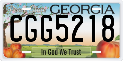 GA license plate CGG5218