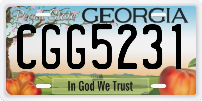 GA license plate CGG5231