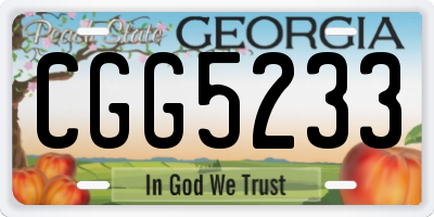 GA license plate CGG5233