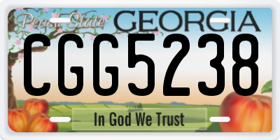 GA license plate CGG5238