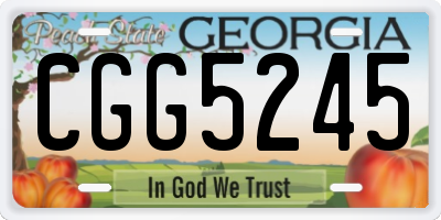 GA license plate CGG5245