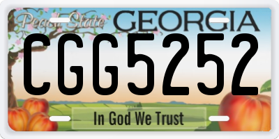 GA license plate CGG5252