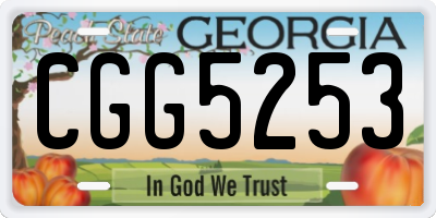 GA license plate CGG5253