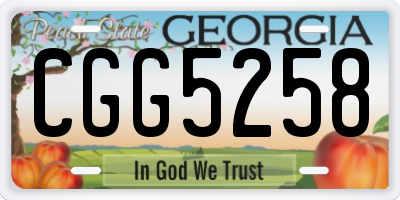 GA license plate CGG5258