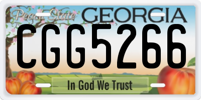 GA license plate CGG5266