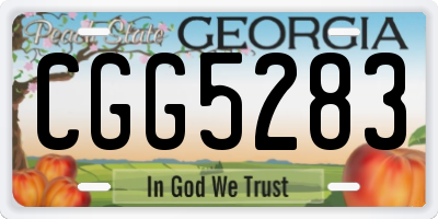 GA license plate CGG5283