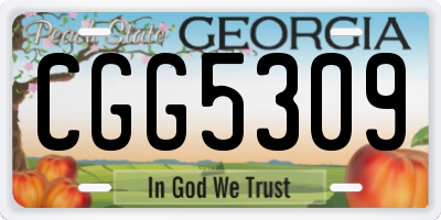 GA license plate CGG5309