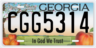 GA license plate CGG5314