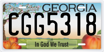 GA license plate CGG5318