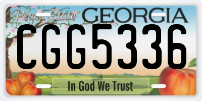 GA license plate CGG5336