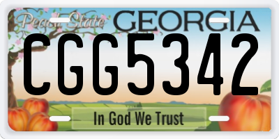 GA license plate CGG5342