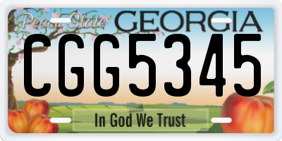 GA license plate CGG5345
