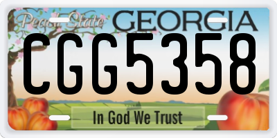 GA license plate CGG5358