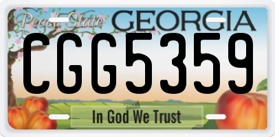 GA license plate CGG5359