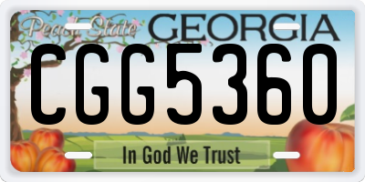 GA license plate CGG5360