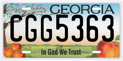 GA license plate CGG5363