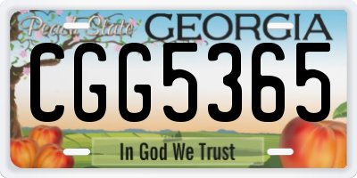 GA license plate CGG5365