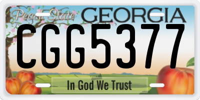 GA license plate CGG5377