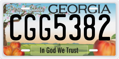 GA license plate CGG5382