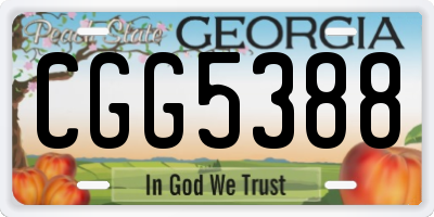 GA license plate CGG5388
