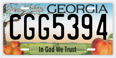GA license plate CGG5394