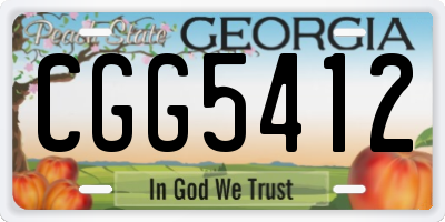 GA license plate CGG5412
