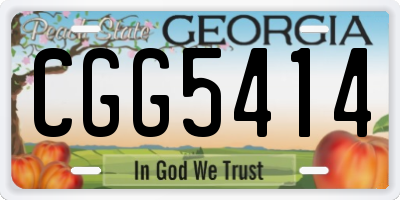 GA license plate CGG5414