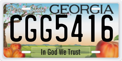 GA license plate CGG5416