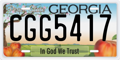 GA license plate CGG5417