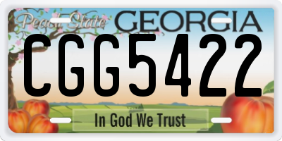 GA license plate CGG5422