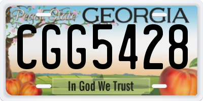 GA license plate CGG5428