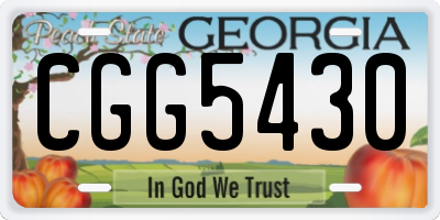 GA license plate CGG5430