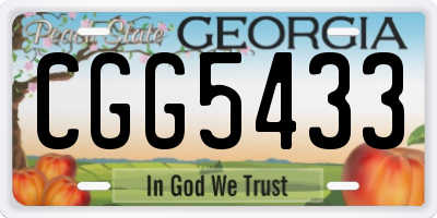 GA license plate CGG5433